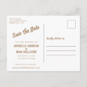 Moderne Script Huwelijk Save the Date Foto Aankondigingskaart (Achterkant)