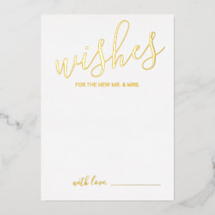 Moderne Script Huwelijksadvies en Wensen Goud Folie Uitnodiging