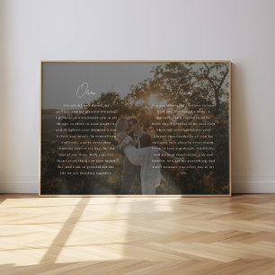 Moderne Script Huwelijksgeloften Aangepaste Namen Poster