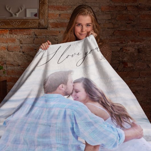 Moderne Script I Love You Foto Fleece Deken