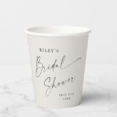 Moderne Script ivoor Boho Bruidsmeest Shower Papieren Bekers (Voorkant)