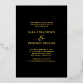 Moderne Script kalligrafie zwart foto bruiloft Folie Uitnodiging (Voorkant)