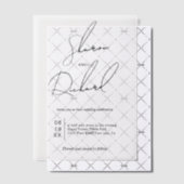 Moderne script kalligrafie zwart, wit bruiloft vellum uitnodigingen (Offset (Uitnodiging))