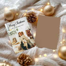 Moderne Script Kerst Familiekaart Kerstkaart