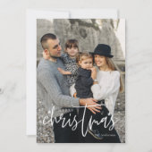 Moderne Script Kerstboom - 6 Fotocollage Feestdagenkaart (Voorkant)