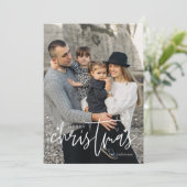 Moderne Script Kerstboom - 6 Fotocollage Feestdagenkaart (Staand voorkant)