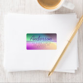 Moderne Script Kleurrijke Ombré Retouradres Etiket (Insitu)