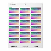Moderne Script Kleurrijke Ombré Retouradres Etiket (Full Sheet)