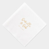 Moderne Script Koppels Naam Aangepaste Trouw  Folie Servetten (Rechts)