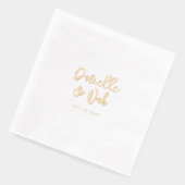 Moderne Script Koppels Naam Aangepaste Trouw  Folie Servetten (Links)