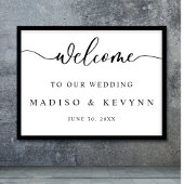 Moderne Script Koppels Namen Bruiloft Welkomstbord Poster