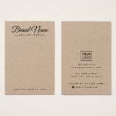 Moderne script Kraft paper earning display card Visitekaartje (Voorkant /achterkant)