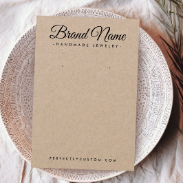 Moderne script Kraft paper earning display card Visitekaartje