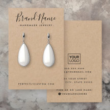Moderne script Kraft paper earning display card