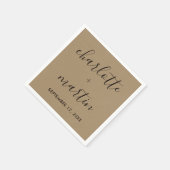 Moderne Script Kraft Verloving Wedding Shower Servet (Hoek)