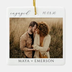 Moderne Script Landelijke Fotobewaarplaats Voor Ve Keramisch Ornament