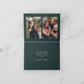 Moderne Script Lettering 3 Foto Feestdagen Kaart (Binnen)