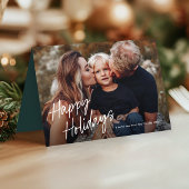 Moderne Script Lettering 3 Foto Feestdagen Kaart