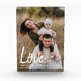 Moderne Script "Liefde" Aangepaste Familie Fotoblokken