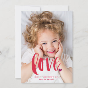 Moderne Script Liefde Foto Valentijnsdag Feestdagenkaart