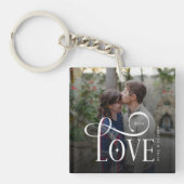 Moderne Script Lieftallige Aangepaste Verloving Fo Sleutelhanger (voorkant)