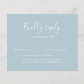 Moderne Script Light Blue Budget Wedding RSVP Flyer (Voorkant)