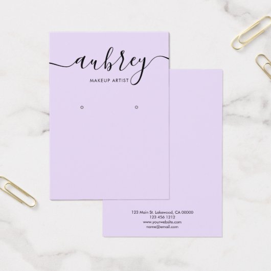 Moderne Script Light Paars Visitekaartje (Kantoor)