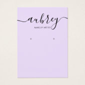 Moderne Script Light Paars Visitekaartje (Voorkant)