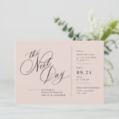 Moderne Script Line Block Trouwkaart Kaart (Staand voorkant)