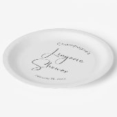 Moderne Script Lingerie Bruidsmeisjesfeest Papieren Bordje (Gekanteld)