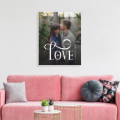 Moderne Script Love Aangepaste Verloving Foto van  Canvas Afdruk (Insitu (Woonkamer))