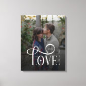 Moderne Script Love Aangepaste Verloving Foto van  Canvas Afdruk (Voorkant)
