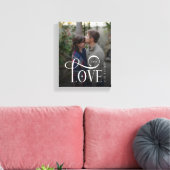 Moderne Script Love Aangepaste Verloving Foto van Canvas Afdruk (Insitu (Woonkamer))