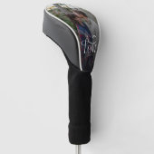 Moderne Script Love Aangepaste Verloving Foto van Golfheadcover (Schuin)