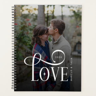Moderne Script Love Aangepaste Verloving Foto van Planner