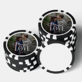 Moderne Script Love Aangepaste Verloving Foto van  Poker Chips (Opstapeling)