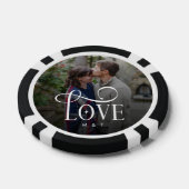 Moderne Script Love Aangepaste Verloving Foto van  Poker Chips (Enkel)