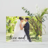 Moderne Script Love and Bedankt Couple Wedding (Staand voorkant)