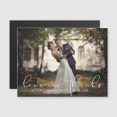 Moderne Script LOVE and BEDANKT Photo Wedding (Voorkant / Achterkant)
