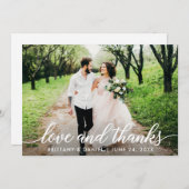 Moderne Script Love and Bedankt Wedding Photo (Voorkant / Achterkant)