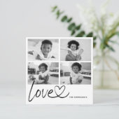 Moderne Script Love Foto Collage Kaart (Staand voorkant)