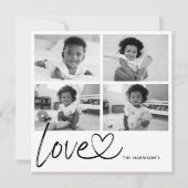 Moderne Script Love Foto Collage Kaart (Voorkant)