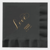 Moderne Script Love | Naam Koppel Aangepaste Trouw Folie Servetten (Voorkant)