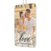 Moderne Script Love Personalized 2 Foto Luchtverfrisser (Links)