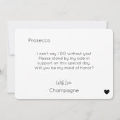 Moderne Script Maid of Honor Voorstel Uitnodiging (Achterkant)