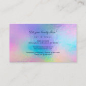 Moderne Script Make-up Artiest Iridescent Visitekaartje (Achterkant)