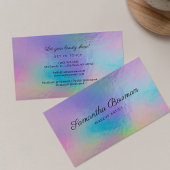 Moderne Script Makeup Artist Faux Holographic Visitekaartje