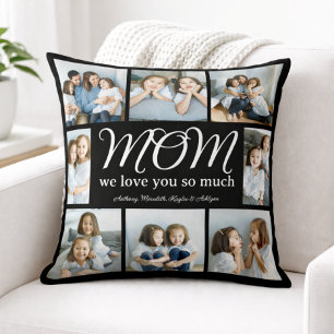 Moderne Script Mama We houden van jou Fotocollage Kussen