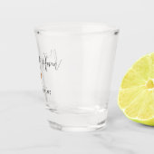 Moderne Script Matron of Honor Roos Gold Heart Nam Shot Glas (Rechts)