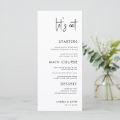 Moderne Script Minimalist Laten we het witte huwel Menu (Staand voorkant)